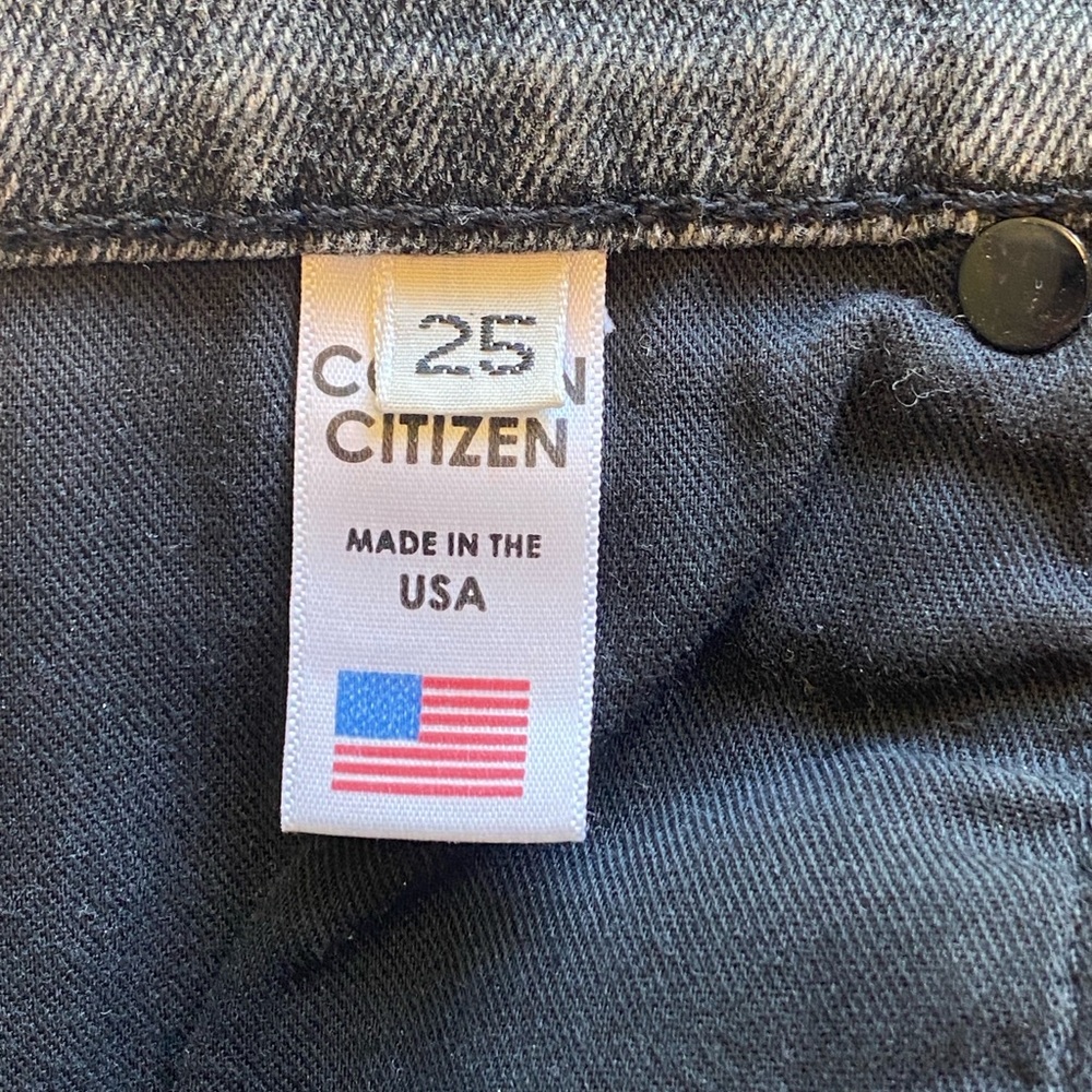 EUC Cotton Citizen XS 25 Gray Denim Jean Shorts Fitted Exposed Button Fly 27x6.5 - Picture 10 of 13